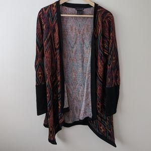 Multicoloured Zigzag Long Cardigan